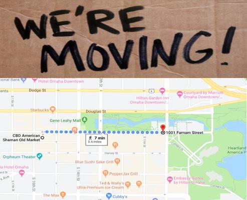 We are NOW LOCATED @ 1001 Farnam St. just 5 blocks down the hill on the corner os 10th And Farnam...