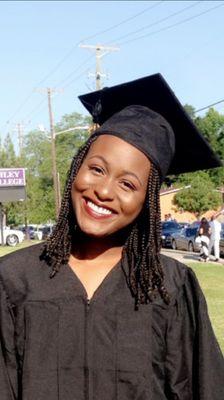 I was going for the natural, short braid look and Mrs. Mekia NAILED it. The amount of compliments people gave me the day I graduated.