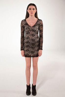 Mira Dress in Black Lace by Carla Bolotaolo