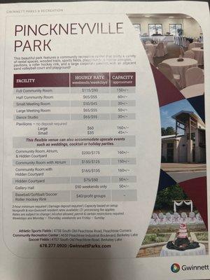 Facility community room rates