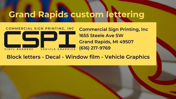 Commercial Sign Printing, Inc
1655 Steele Ave SW
Grand Rapids, MI 49507
(616) 217-9769