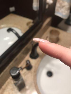 Rough edge not filed out