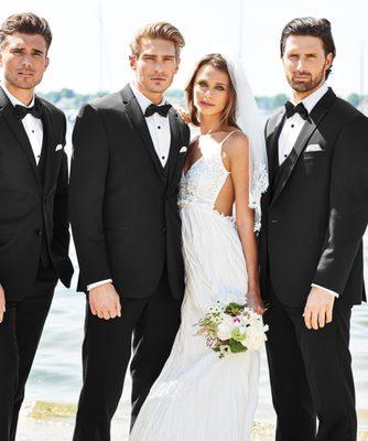 Basic black tuxedo starts at $99 complete outfit with shoes.