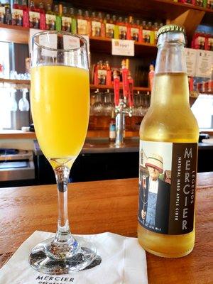 One of our signature Cider-Mimosa's! Orange juice with our Legends hard cider. Delicious!