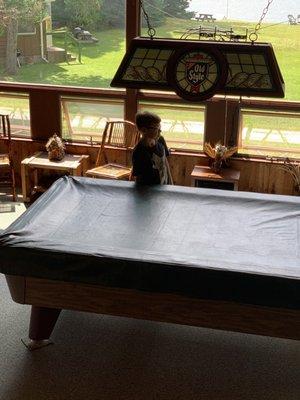 Pool table with a view