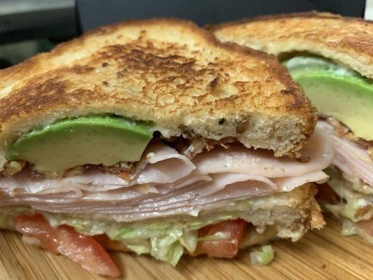 Turkey Club on a Toasted Multi Grain bread