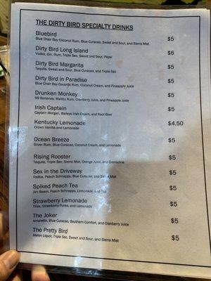 Cocktail menu!