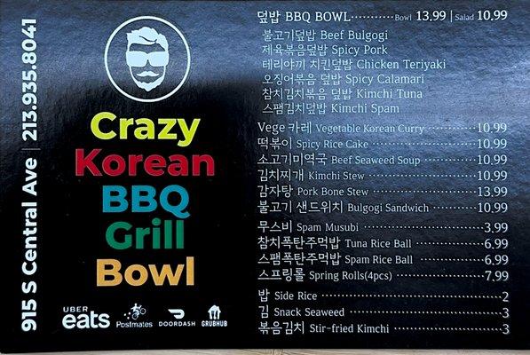 Kbbqbowl Menus