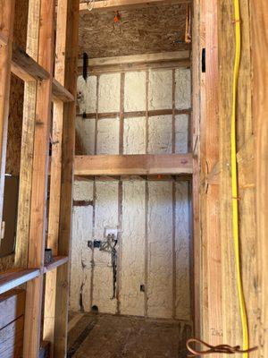 This customer wanted some bays filled with closed cell spf for his InsulLam built home