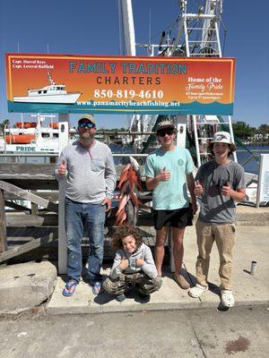 This is the Panama City boat family pride we had a great adventure with this crew ! 5star bent rods all day!