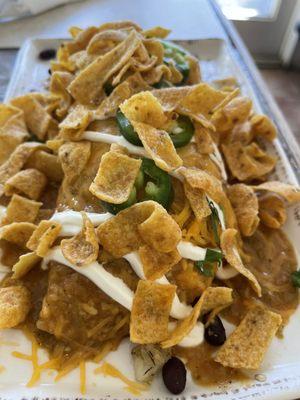 Breakfast burrito with green chili