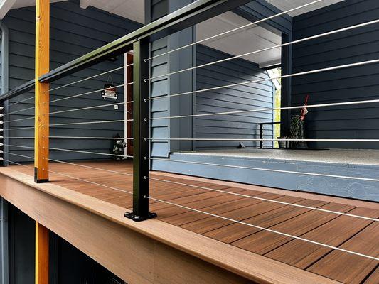 Composite deck with Woodstone Cable railing