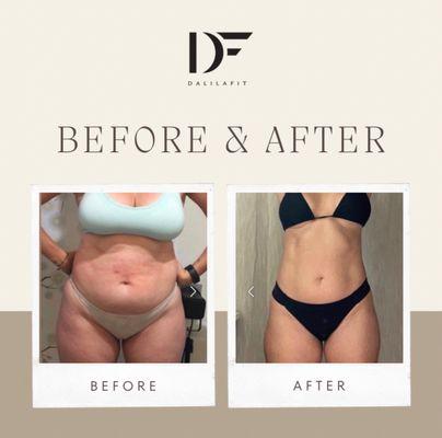 Before and After from online training program.