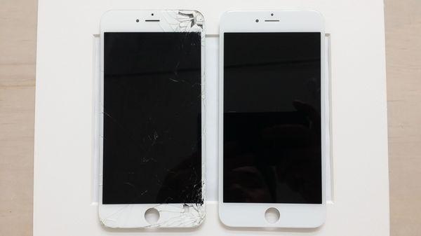 White iPhone 6 Plus screen repaired