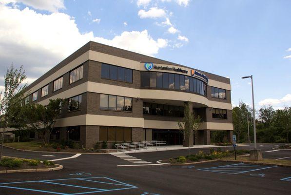 View of front of building from the parking lot.