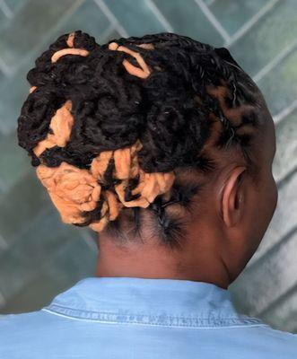 Locs w/color block #rosegold