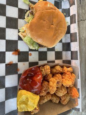 Cheeseburger and tots