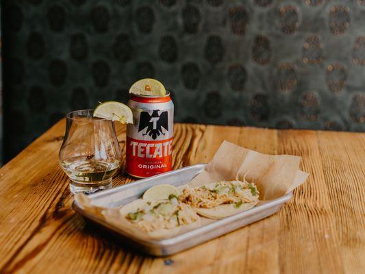 Taco Tuesday! Any 2 street tacos and a Tecate or tequila for $10!