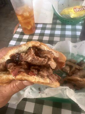 Sliced Brisket Sandwich