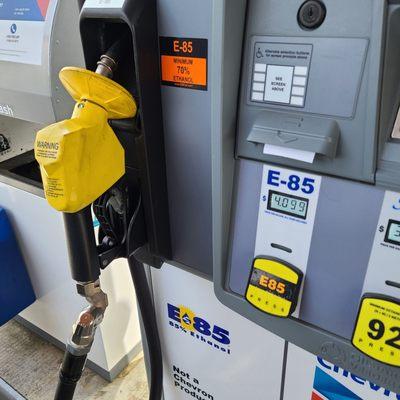 E85 Gas is available
