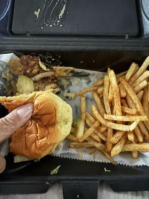 American burger after a couple of bits and maybe 4-5 fries.