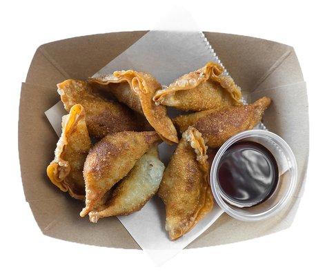 FRIED DUMPLINGS - Choice pork, beef or vegetable filling. Served with soy sauce.