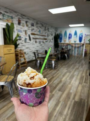 Root beer and dreamsycle shaved ice