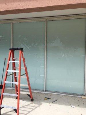 A Seel Glass and Board Up