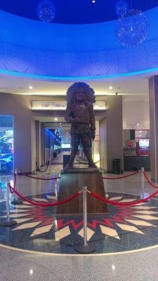 Indian Statue inside Tachi Casinos Entertainment Center