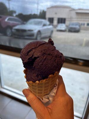 I didn't capture the color well. It's homemade ube ice cream! So good!!
