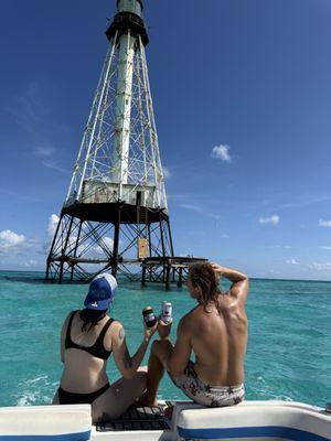 Alligator Reef Lighthouse in Islamorada is just a short boat ride to the iconic location surrounded by the beautiful water of the keys!!