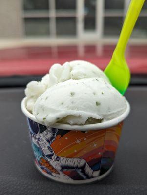 Mint basil sorbet! Very refreshing!