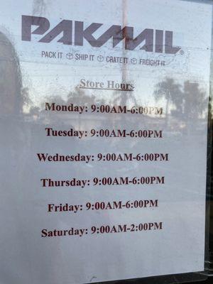 Store hours