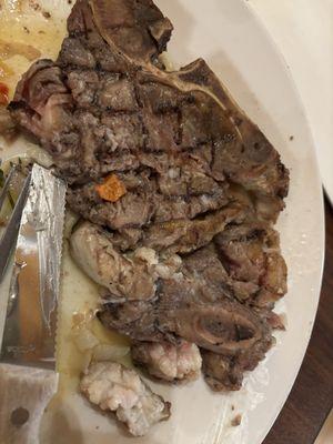 Definitely not a T-bone steak and full of gristle, yuck