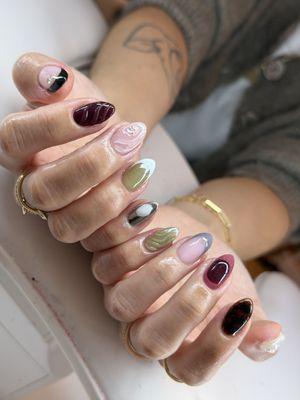 Gel overlay on natural nails