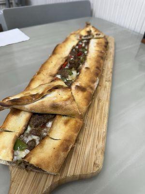 Mediterranean meat pizza