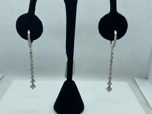Custom linear diamond earrings