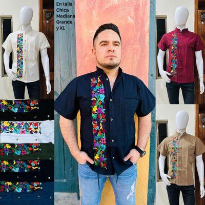 Camisa mex M/C bordado