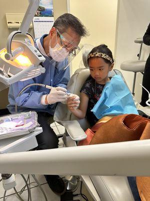 Dr. Chung, taking the extra time to explain what my little one can expect...in a way she can understand!!!! So patient and kind!