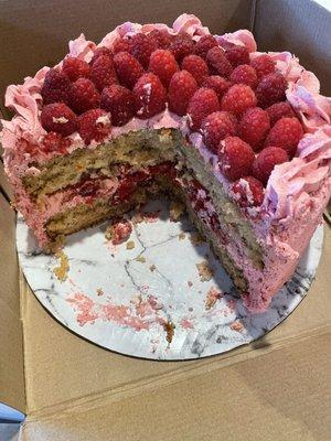 Gf, df raspberry cake. Yum!
