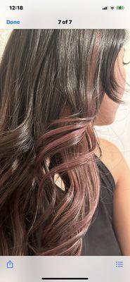 Balayage with accent color