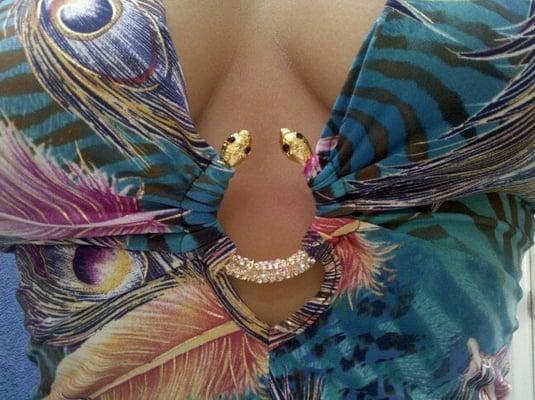 the little ornament snake thing on my new dress from too ki. totally reminds me of the neverending story! haha!