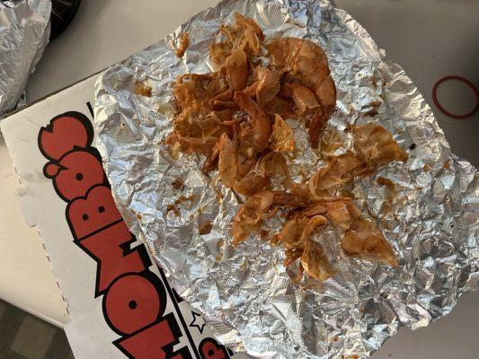 All the shells and legs we had to remove ourselves. Definitely not like the picture on the website.