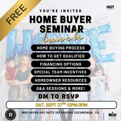Learn how to buy your dream home! Free Homebuyer Seminar covering loan programs, down payment help, and step-by-step guidance with Maribel P