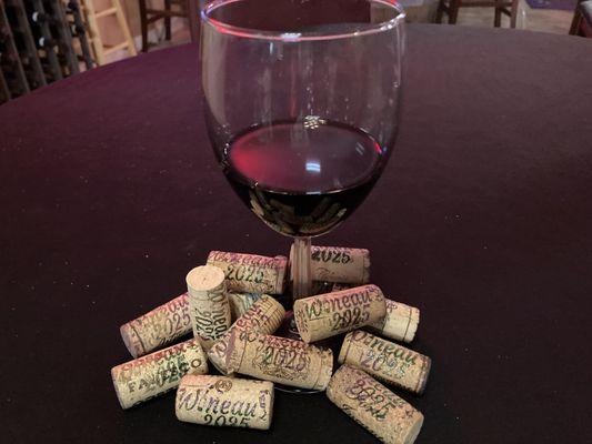 Corks thrown at the Mardi Gras Parade for Free Wine All Year!