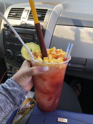 El Diablo de limon con mango This place became one of my favorite.