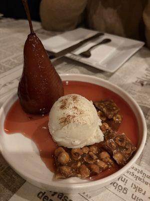 Poached pear.