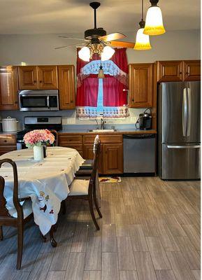 One of the two kitchens.