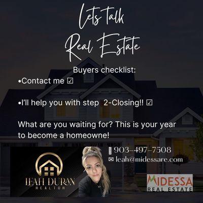 Buyer checklist, CONTACT ME!