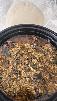 Fufu on top & egusi